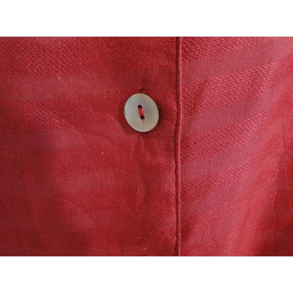 TravelSmith Womens XL Tunic Blouse Pink Button Front Pocket Rayon Linen High Low - Picture 8 of 11